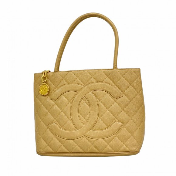 CHANEL Cream Caviar Leather Tote Bag - Picture 1 of 14